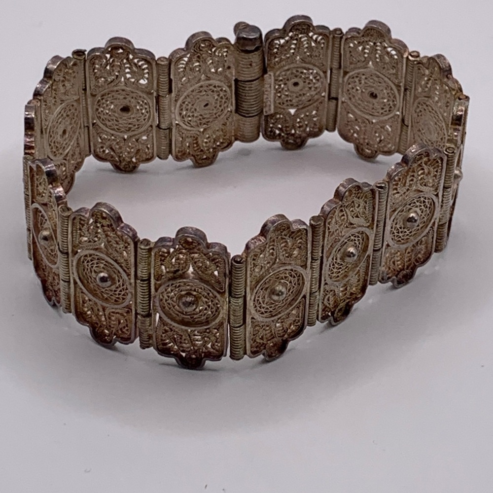 Antique Silver Filigree Bracelet